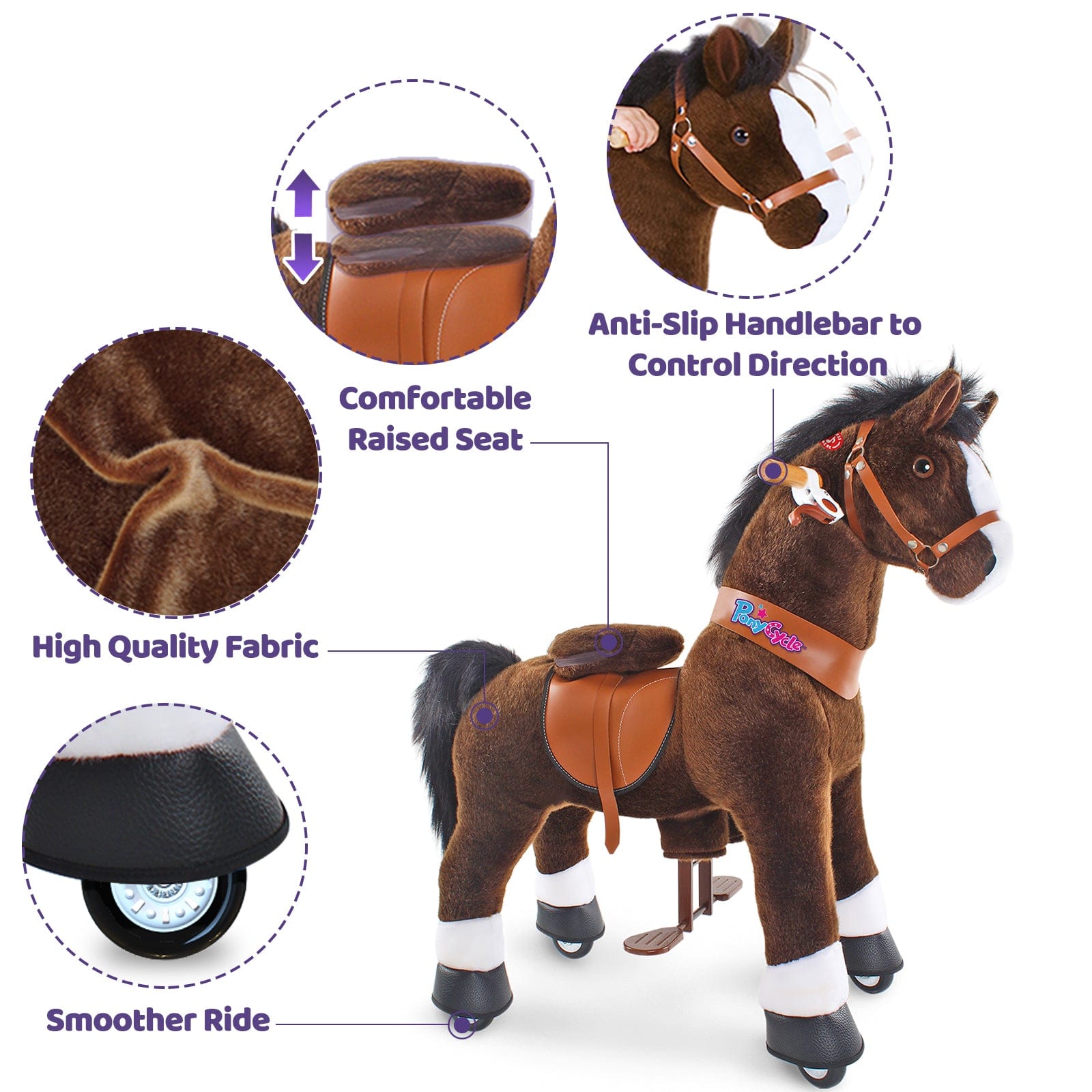 Model U Ride On Horse Toy Age 3-4 Chocolate