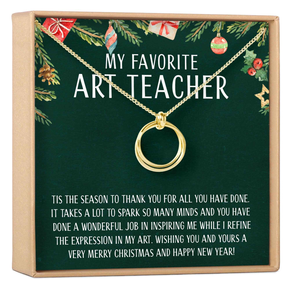 Christmas Gift for Art Teacher Linked Circles Necklace