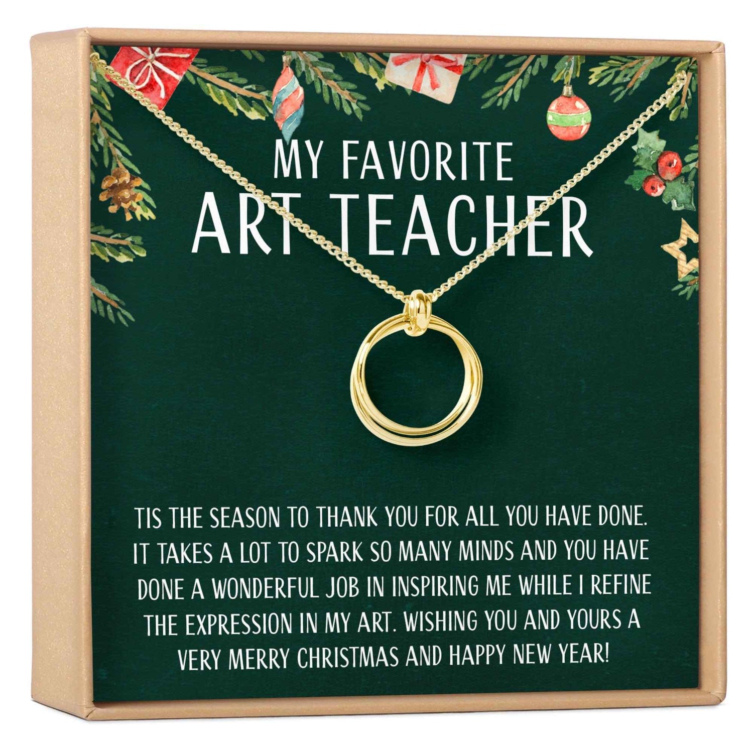 Christmas Gift for Art Teacher Linked Circles Necklace