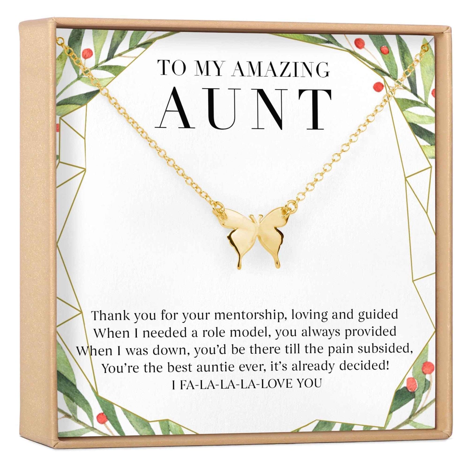 Christmas Gift for Aunt Butterfly Pendant Necklace