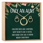 Christmas Gift for Aunt Linked Circles Earring and Necklace Jewelry Set