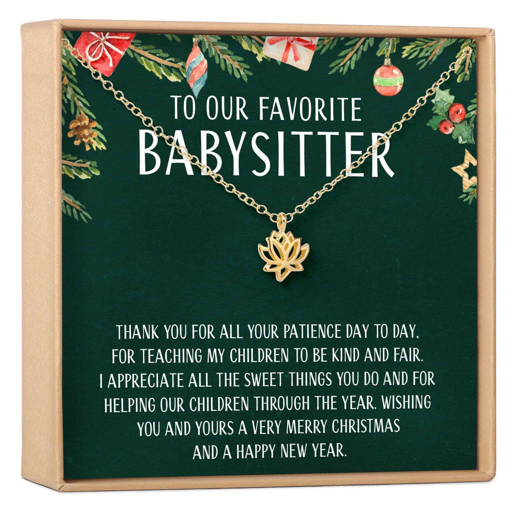 Christmas Gift for Babysitter Lotus Necklace