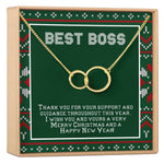 Christmas Gift for Boss Double Circles Necklace