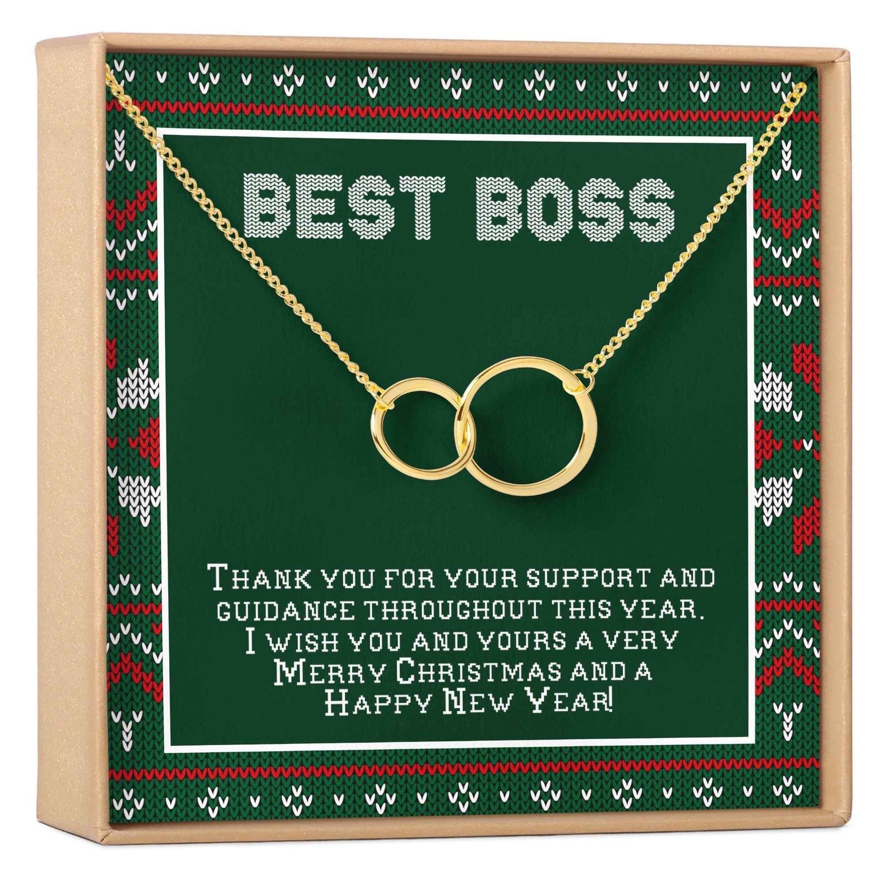 Christmas Gift for Boss Double Circles Necklace