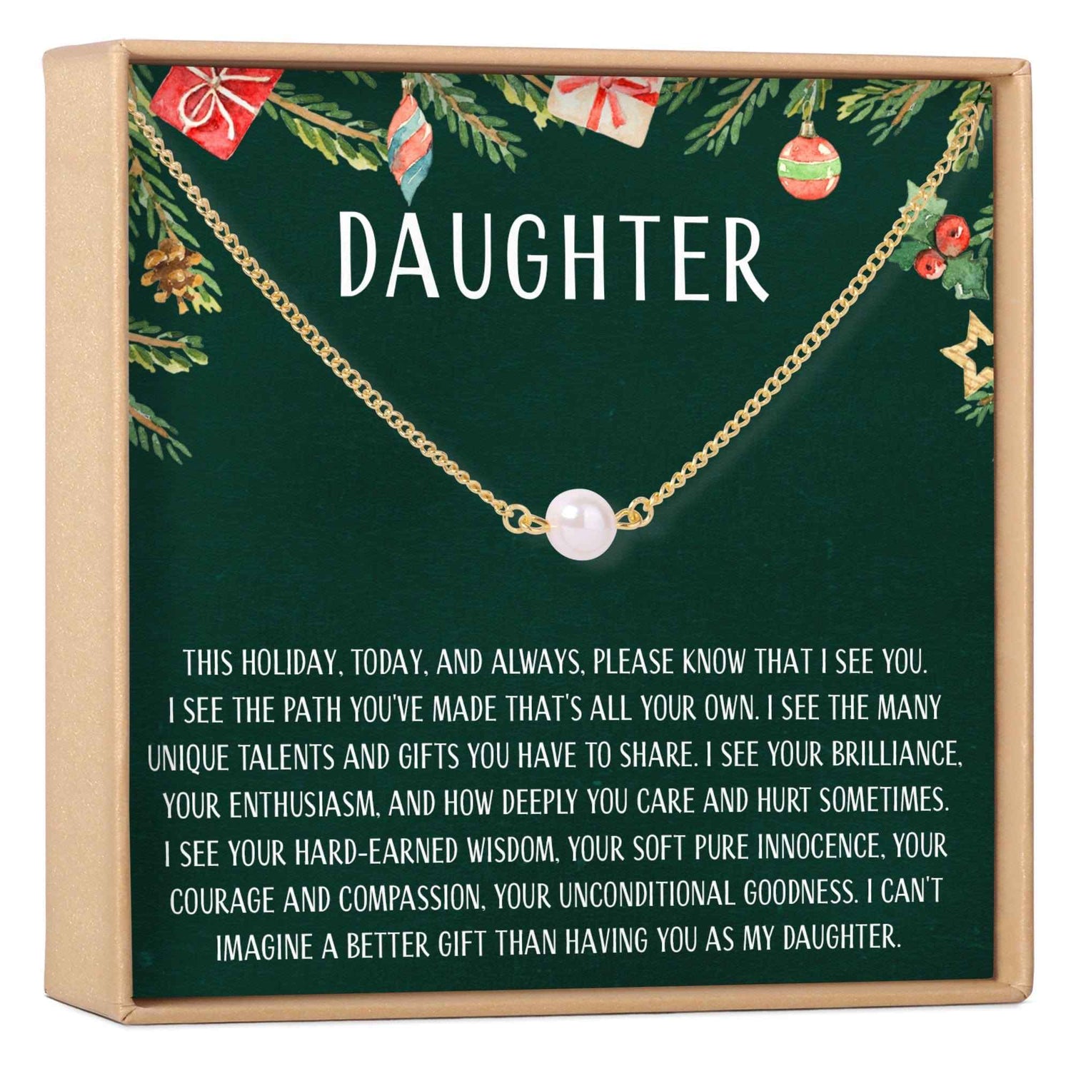 Christmas Gift for Daughter Pearl Necklace