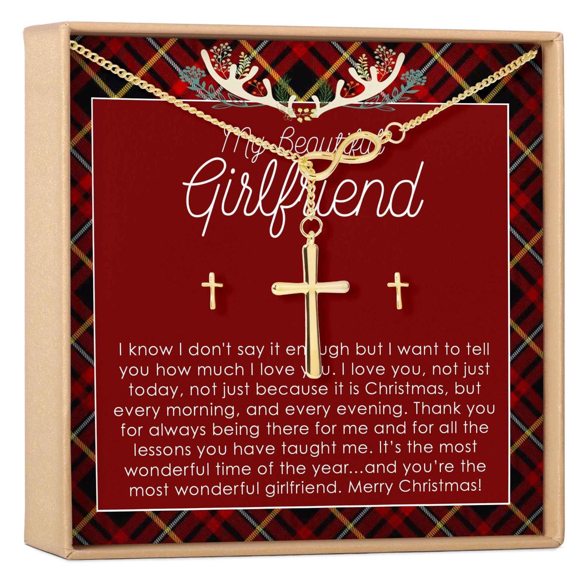 Christmas Gift for Girlfriend Cross earring and Necklace Set Jewelry Set