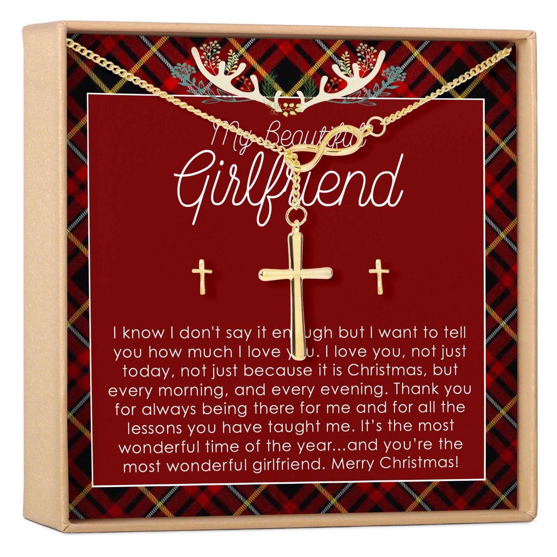 Christmas Gift for Girlfriend Cross earring and Necklace Set Jewelry Set