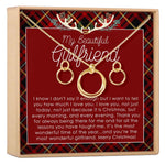 Christmas Gift for Girlfriend Linked Circles Earring and Necklace Jewelry Set