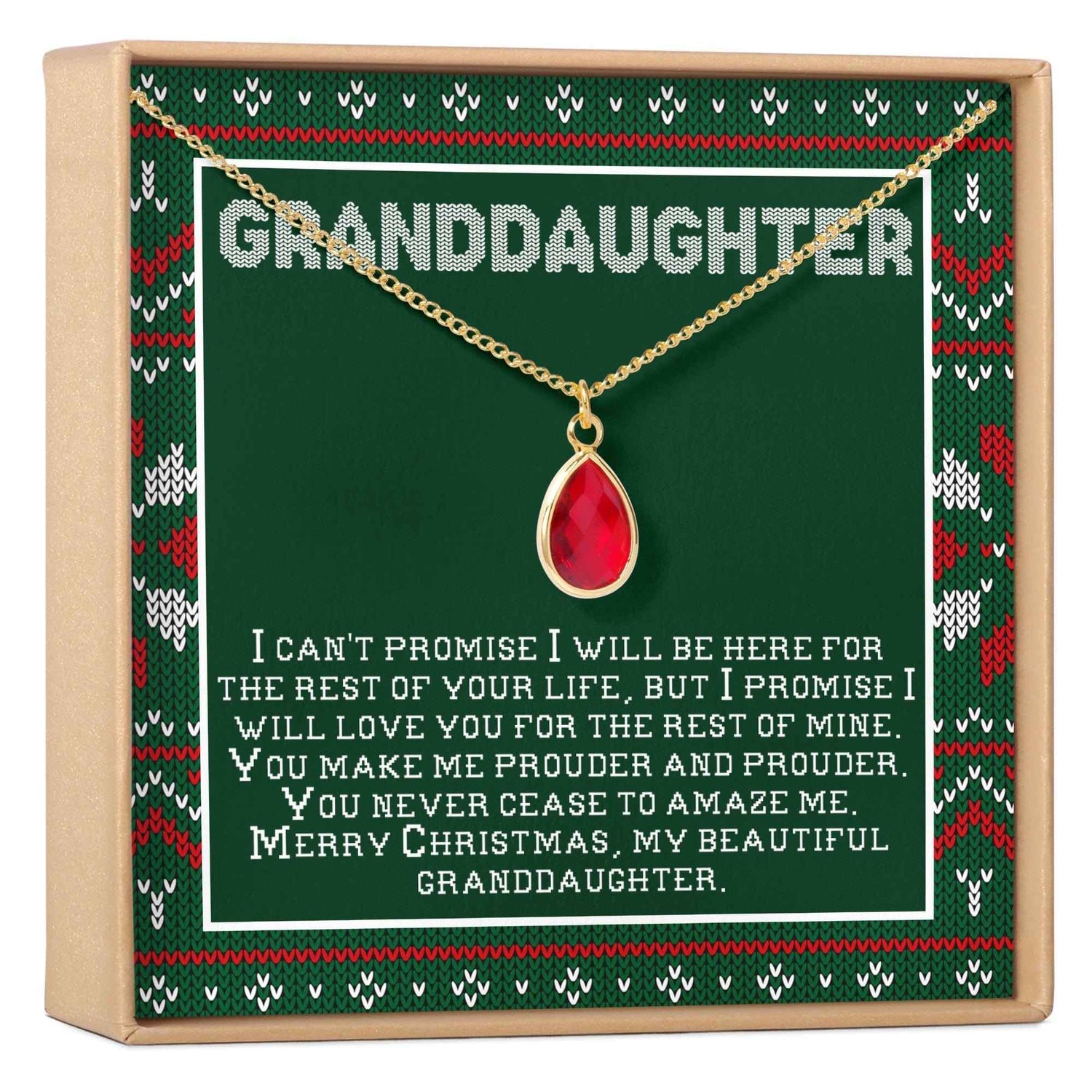 Christmas Gift for Granddaughter Gemstone Necklace