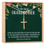 Christmas Gift for Great Grandma Infinity Cross  Necklace