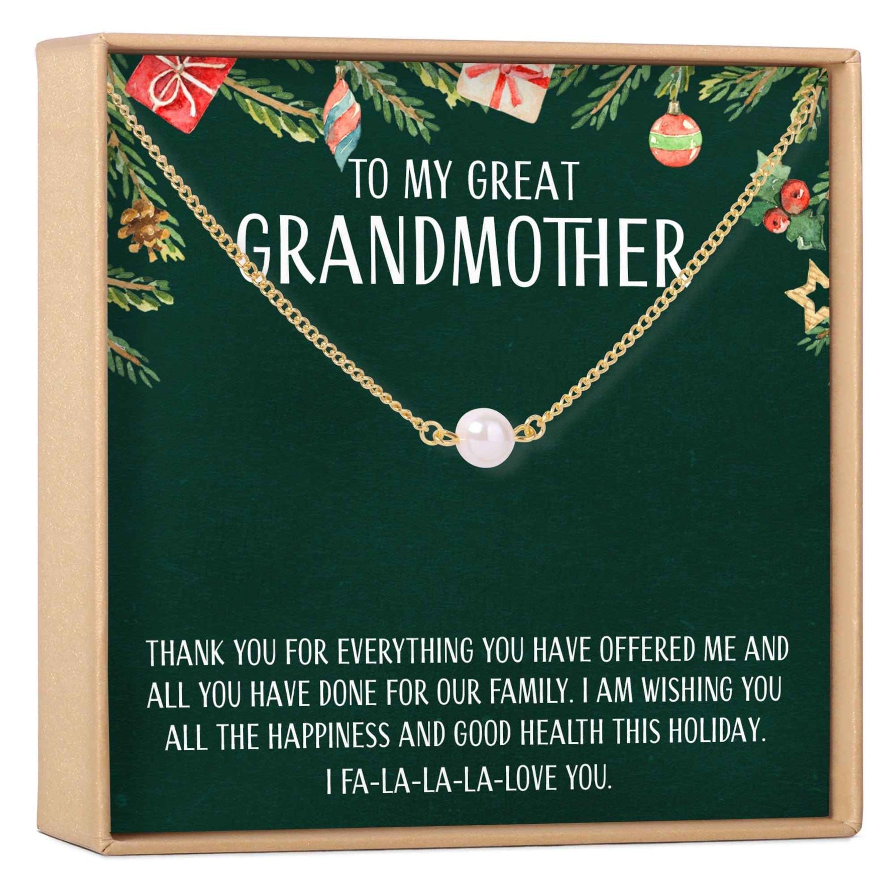 Christmas Gift for Great Grandma Pearl Necklace