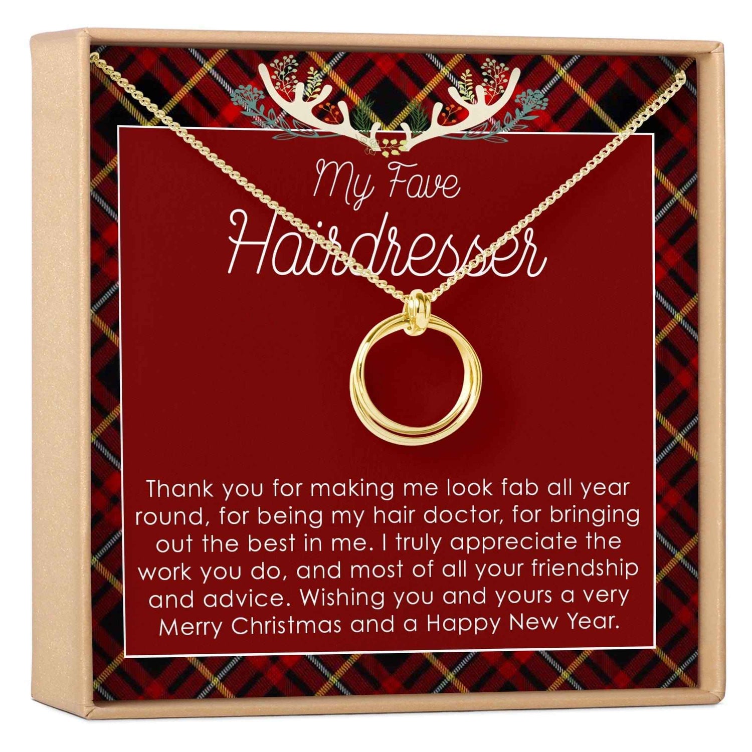 Christmas Gift for Hairdresser Linked Circles Necklace