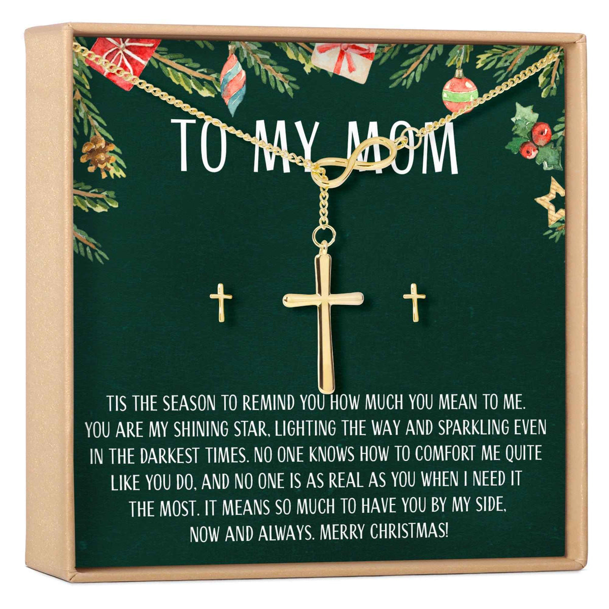 Christmas Gift for Mom Cross earring and Necklace Set Jewelry Set