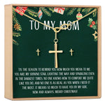 Christmas Gift for Mom Cross earring and Necklace Set Jewelry Set