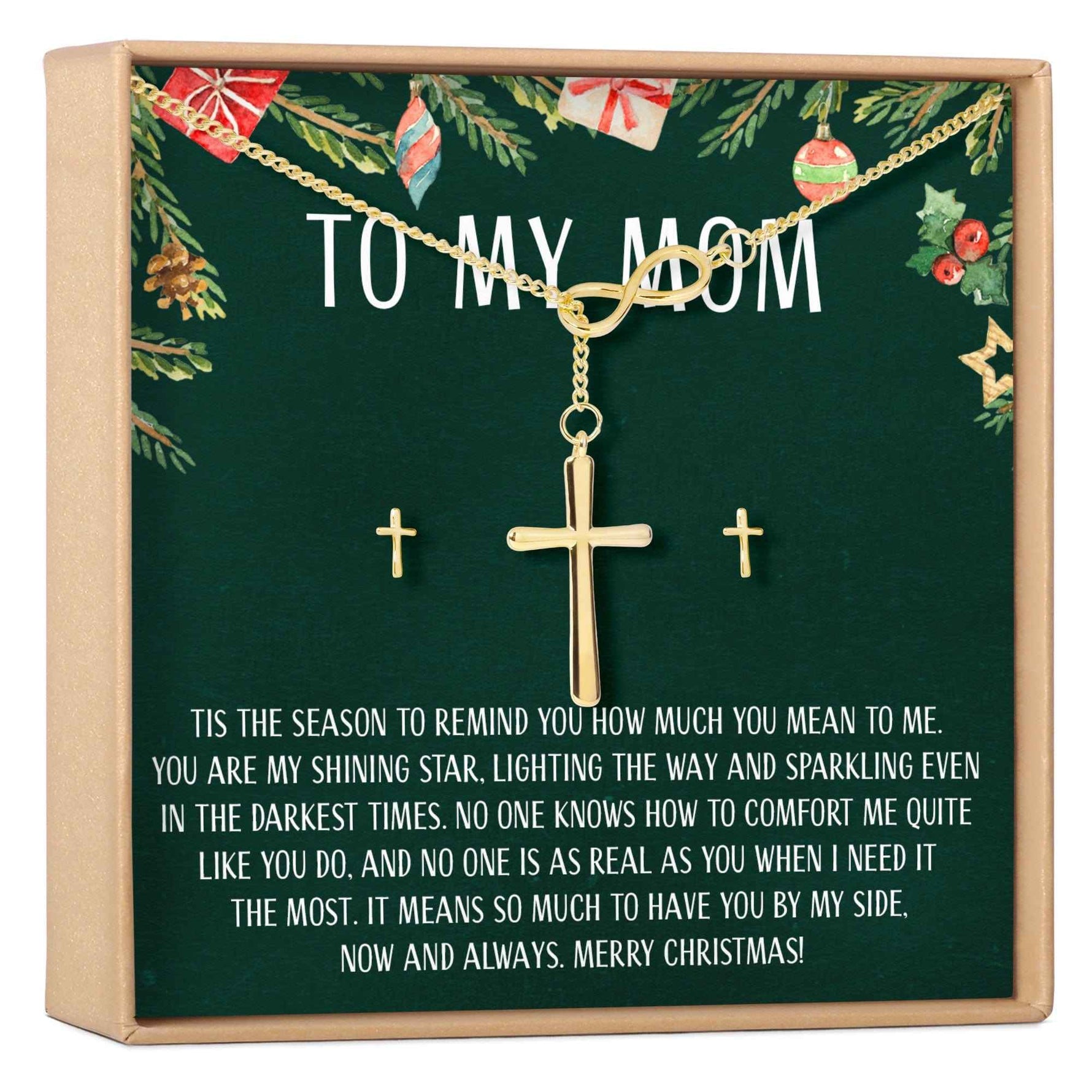 Christmas Gift for Mom Cross earring and Necklace Set Jewelry Set