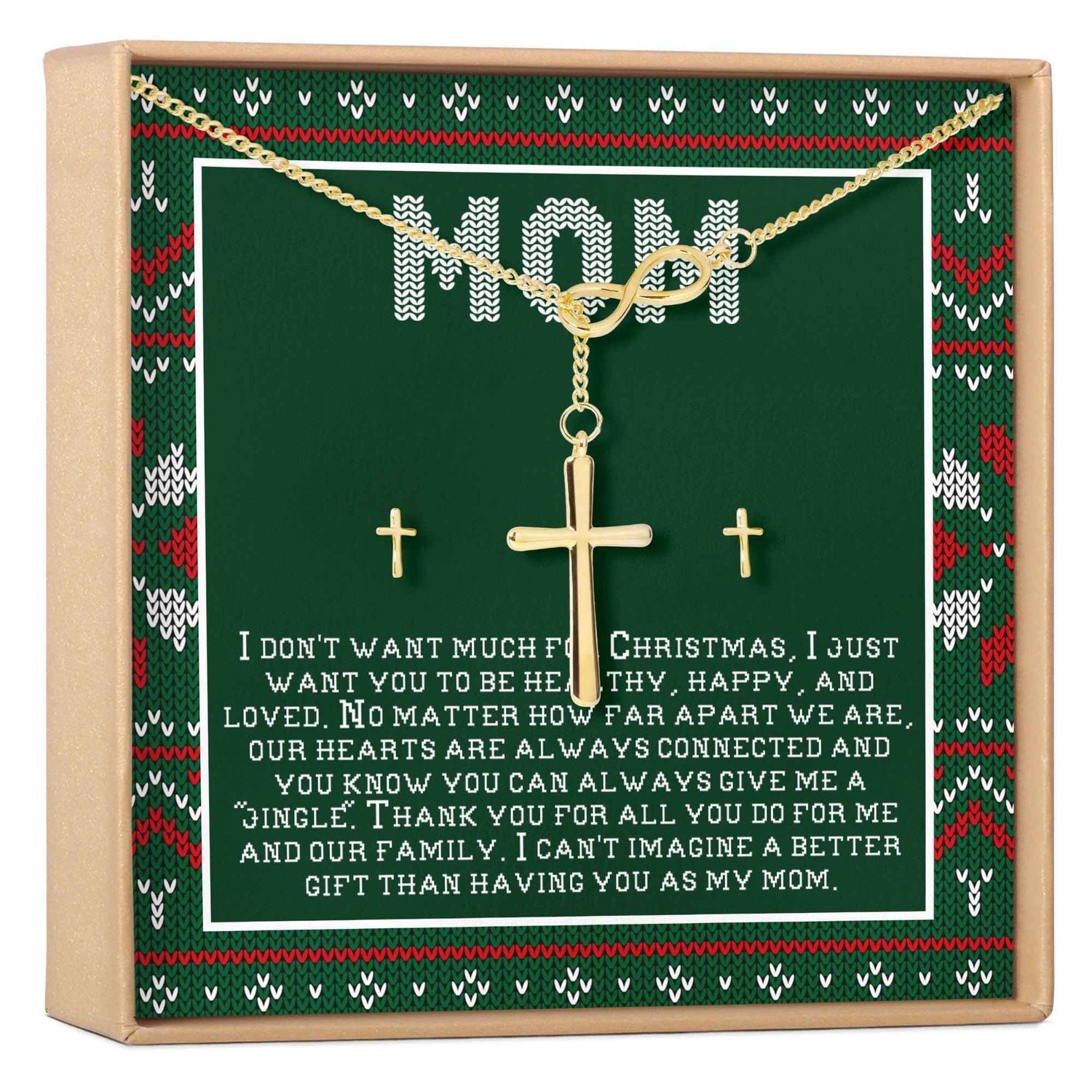 Christmas Gift for Mom Cross earring and Necklace Set Jewelry Set