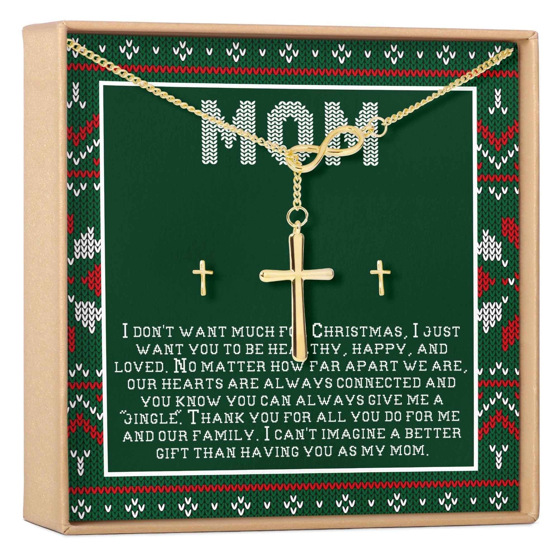 Christmas Gift for Mom Cross earring and Necklace Set Jewelry Set