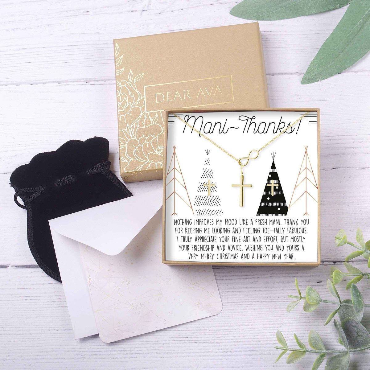 Christmas Gift for Nail Tech Cross earring and Necklace Set Jewelry Set