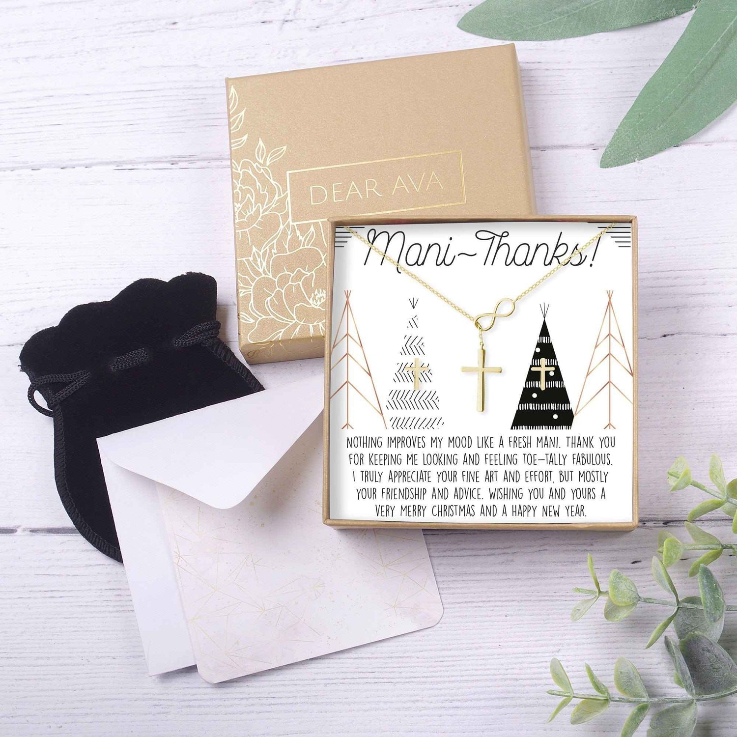 Christmas Gift for Nail Tech Cross earring and Necklace Set Jewelry Set