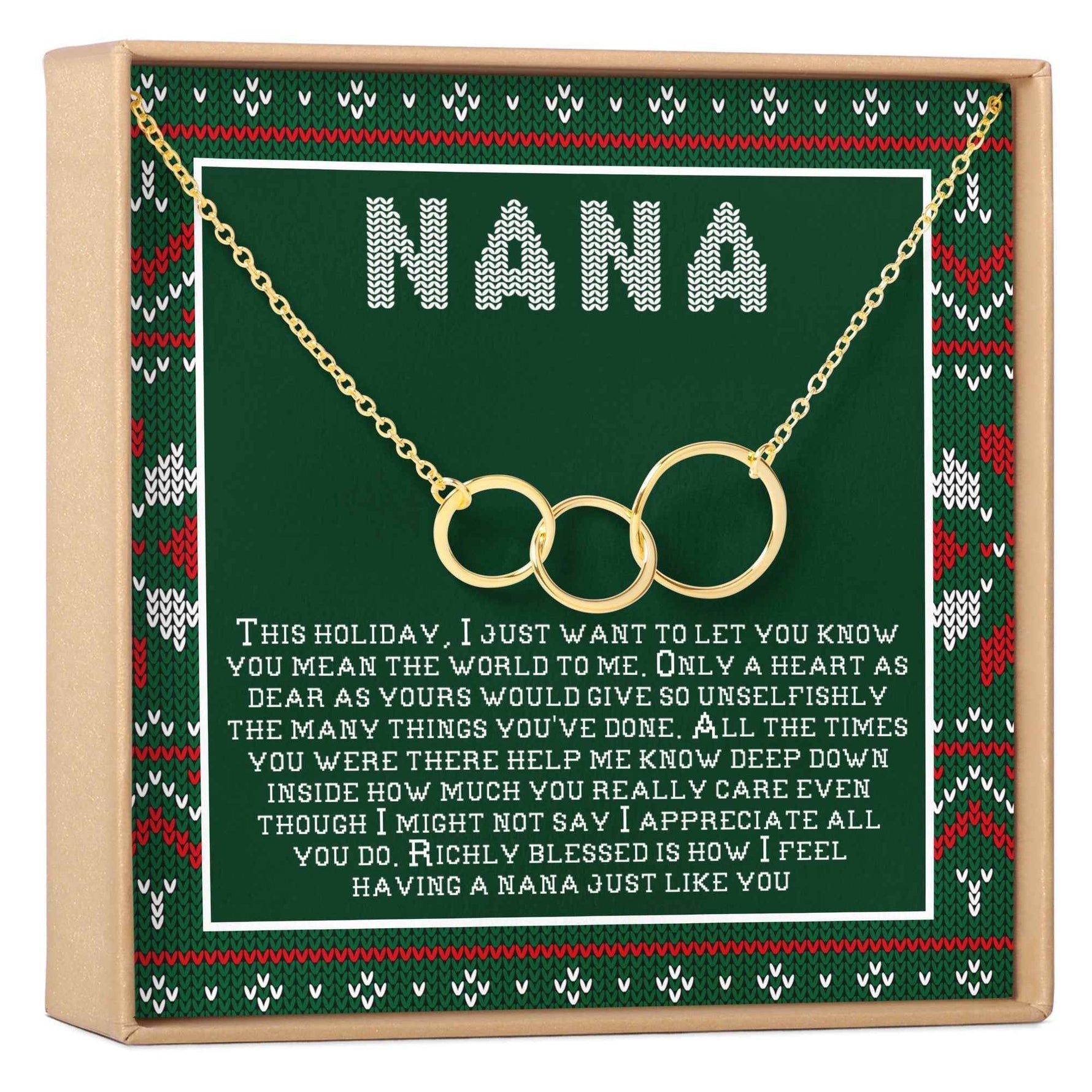 Christmas Gift For Nana Triple Circles Necklace
