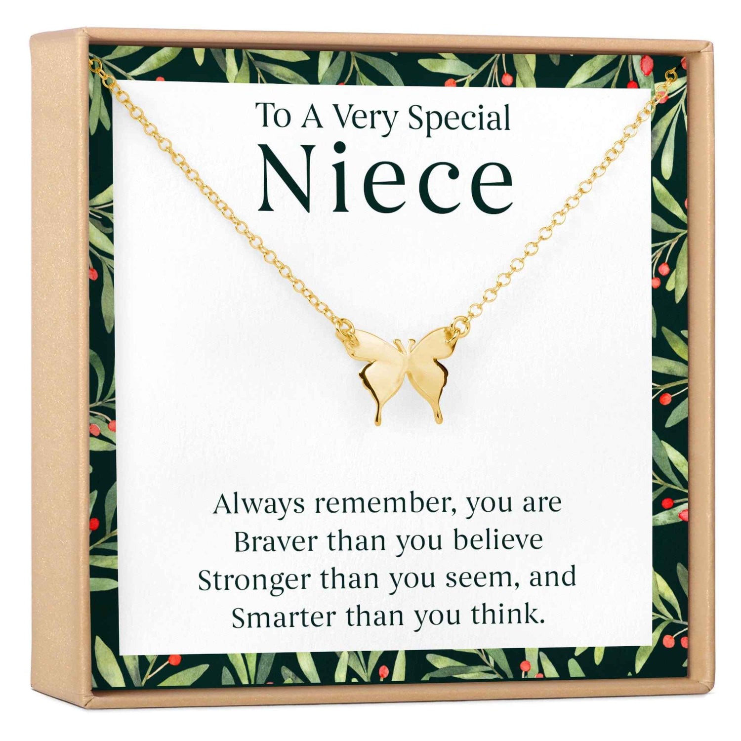 Christmas Gift for Niece Butterfly Pendant Necklace