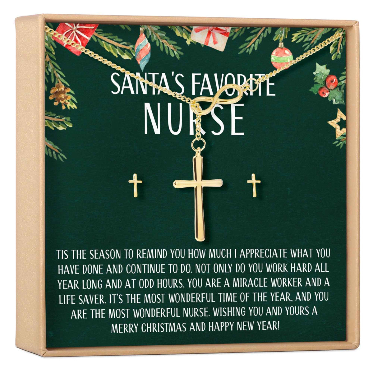 Christmas Gift for Nurse Cross earring and Necklace Set Jewelry Set
