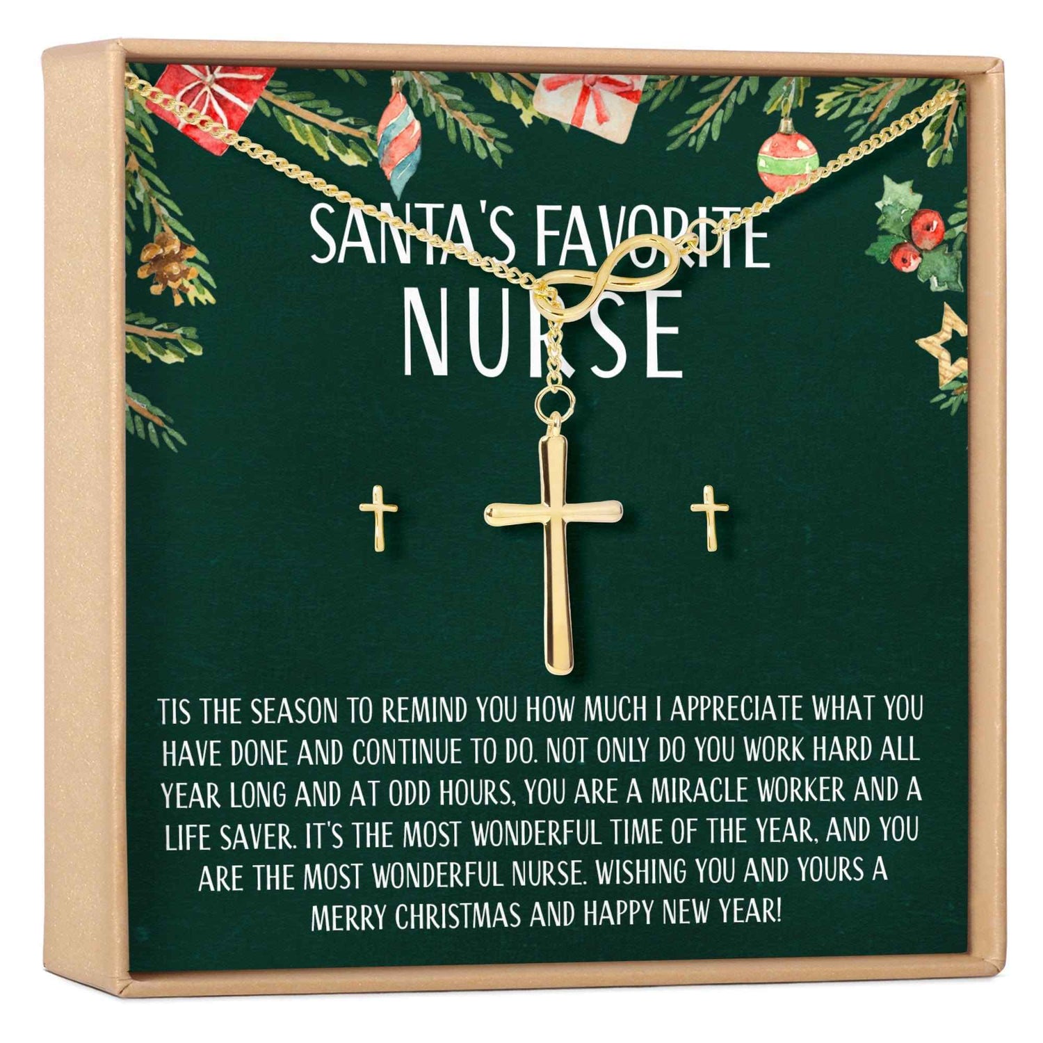 Christmas Gift for Nurse Cross earring and Necklace Set Jewelry Set