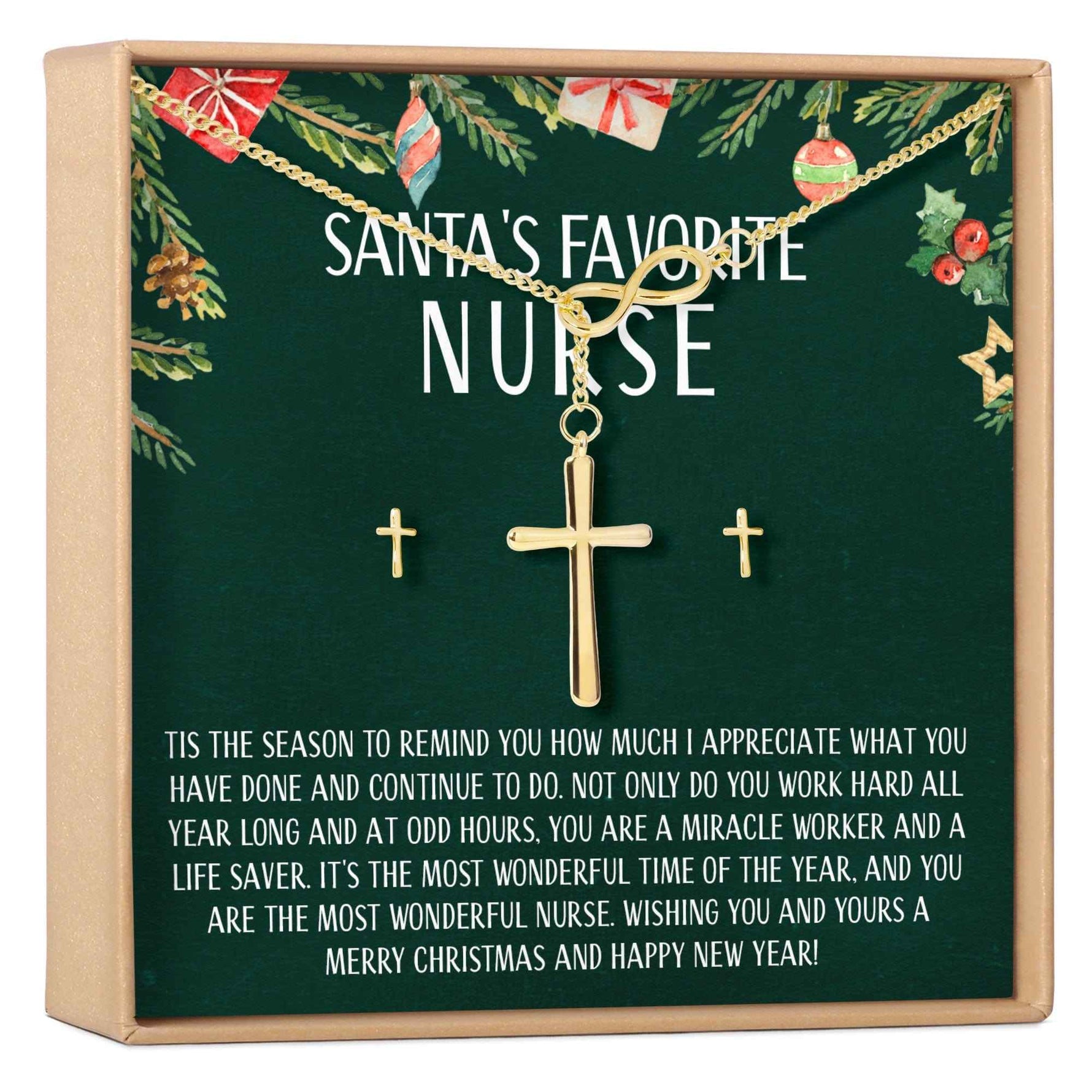Christmas Gift for Nurse Cross earring and Necklace Set Jewelry Set