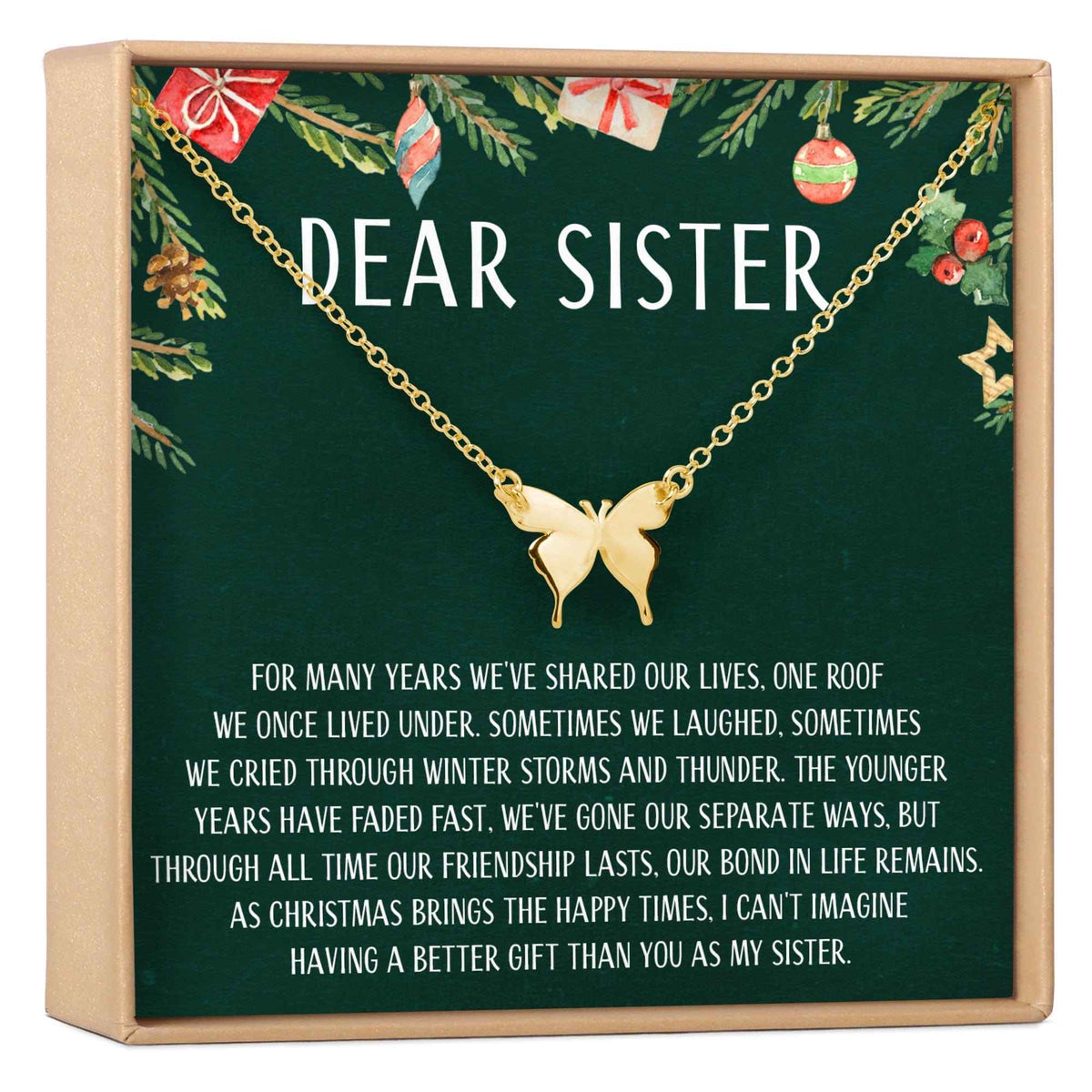Christmas Gift for Sister Butterfly Pendant Necklace