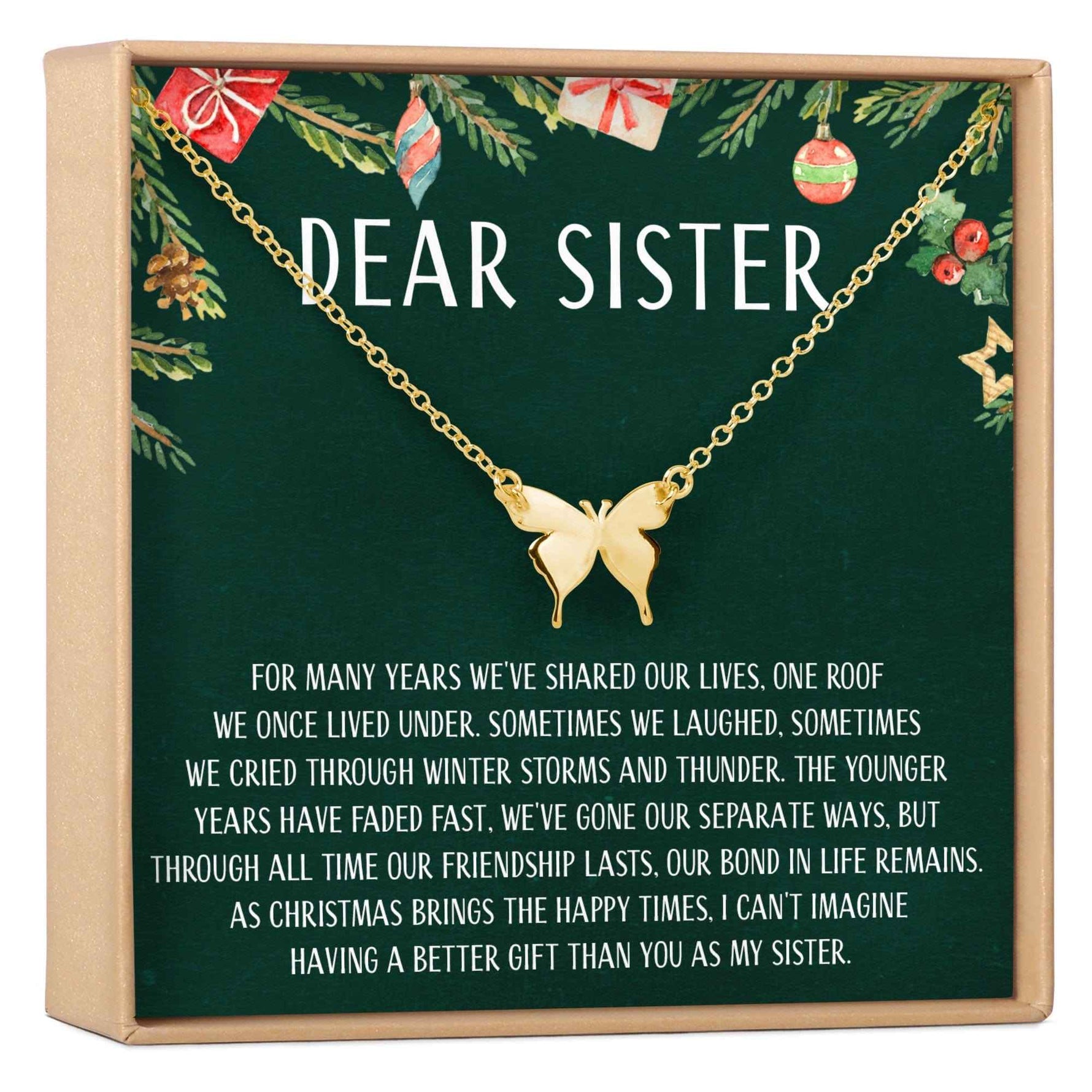 Christmas Gift for Sister Butterfly Pendant Necklace
