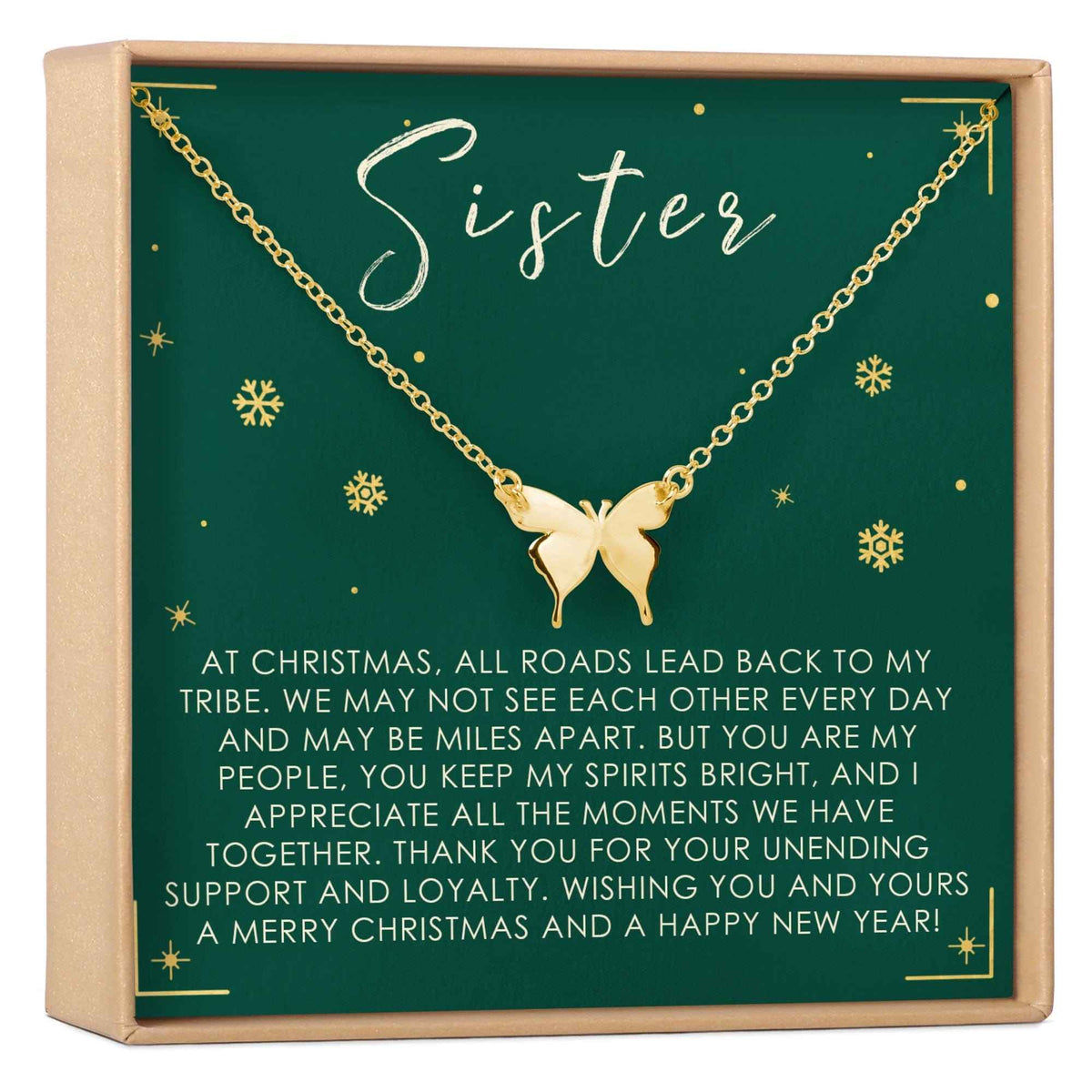 Christmas Gift for Sister Butterfly Pendant Necklace