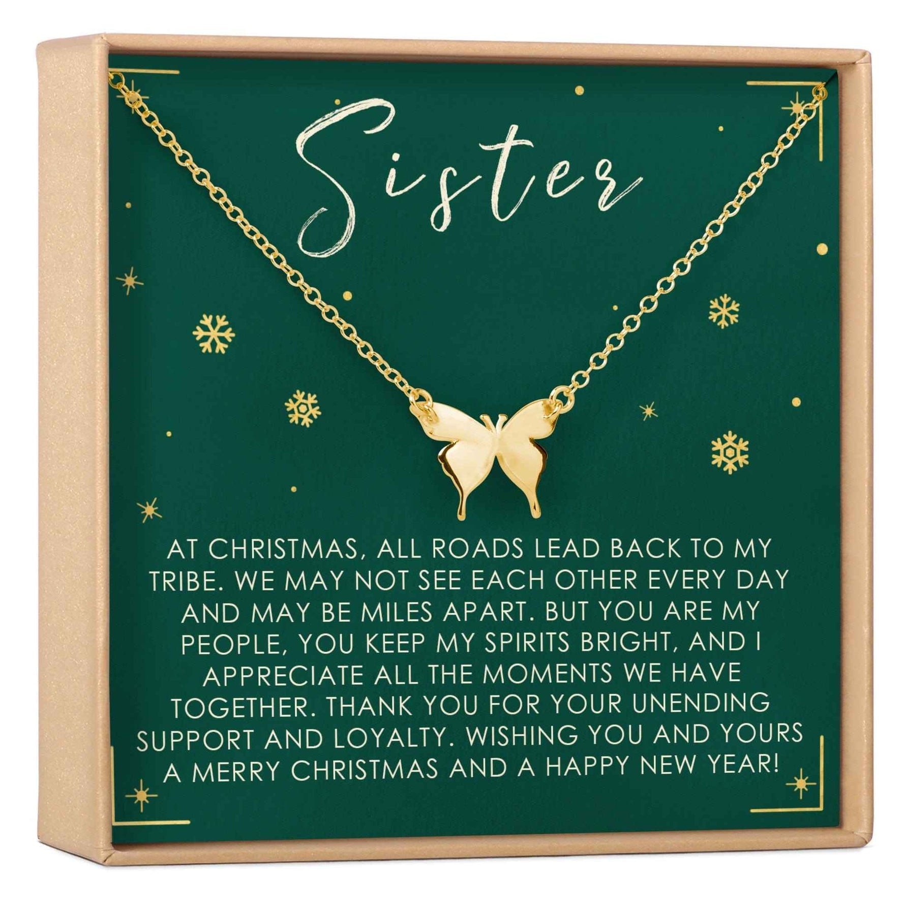 Christmas Gift for Sister Butterfly Pendant Necklace