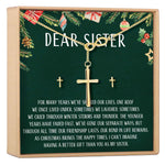 Christmas Gift for Sister Cross earring and Necklace Set Jewelry Set