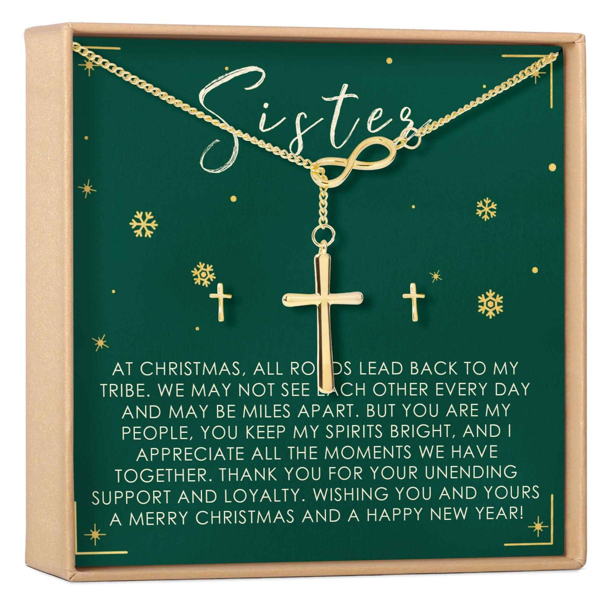 Christmas Gift for Sister Cross earring and Necklace Set Jewelry Set