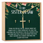 Christmas Gift for Sister-In-Law Cross earring and Necklace Set Jewelry Set