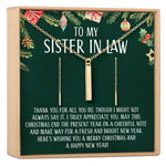 Christmas Gift for Sister-In-Law Gold Bar Earring Threader and Necklace Jewelry Set