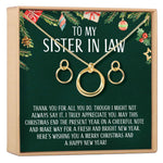 Christmas Gift for Sister-In-Law Linked Circles Earring and Necklace Jewelry Set