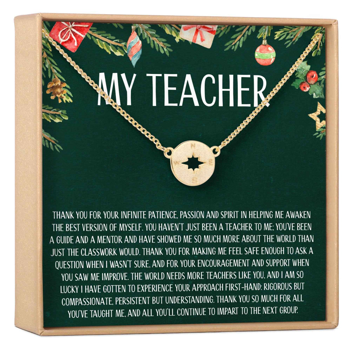 Christmas Gift for Teacher Necklace, Multiple Styles