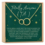 Christmas Gift for Teaching Assistant Double Circles Necklace