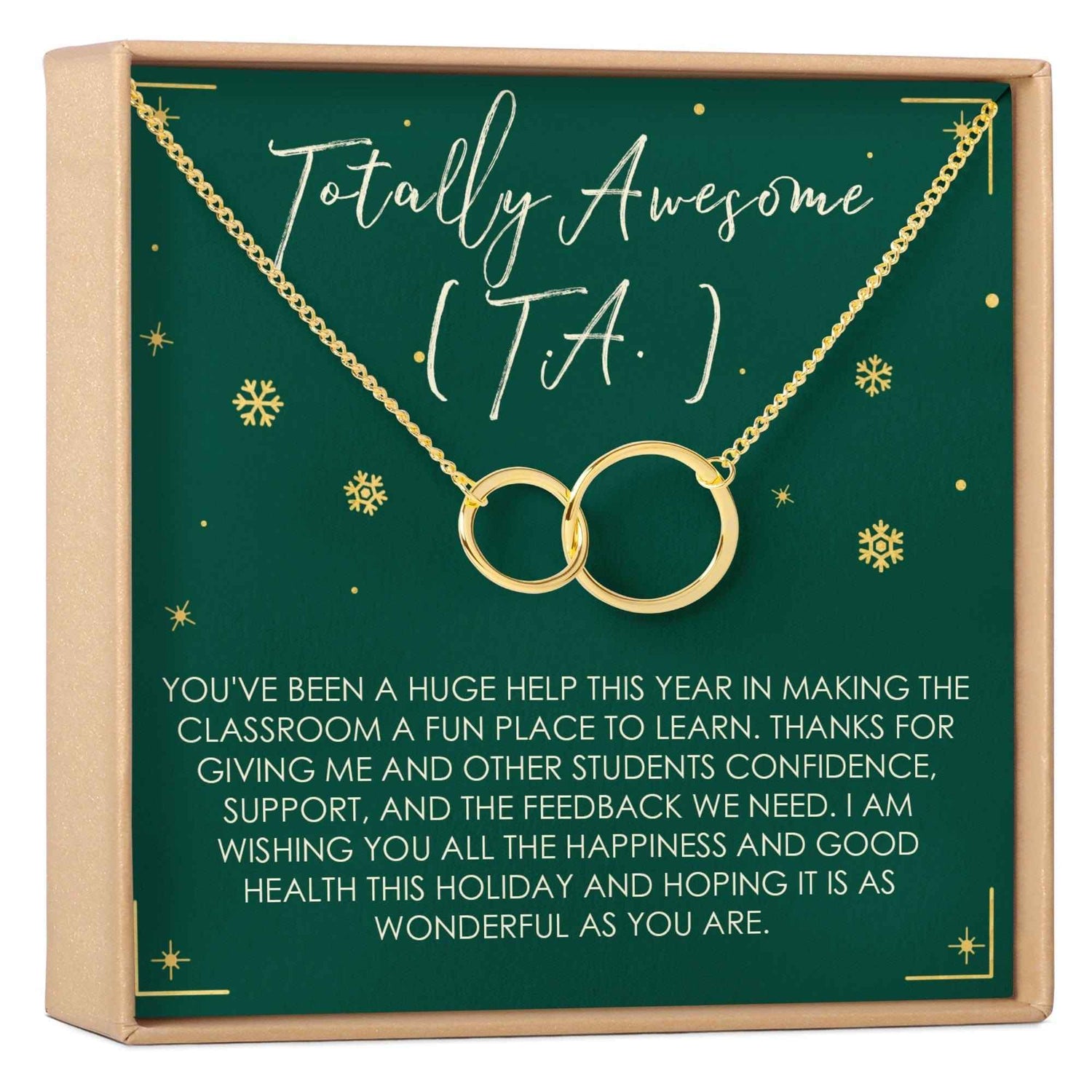 Christmas Gift for Teaching Assistant Double Circles Necklace