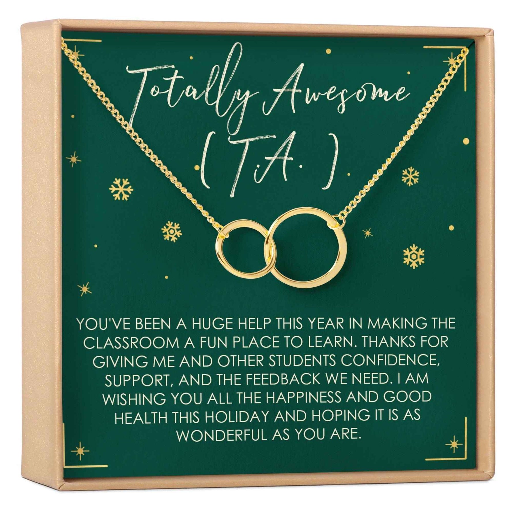 Christmas Gift for Teaching Assistant Double Circles Necklace