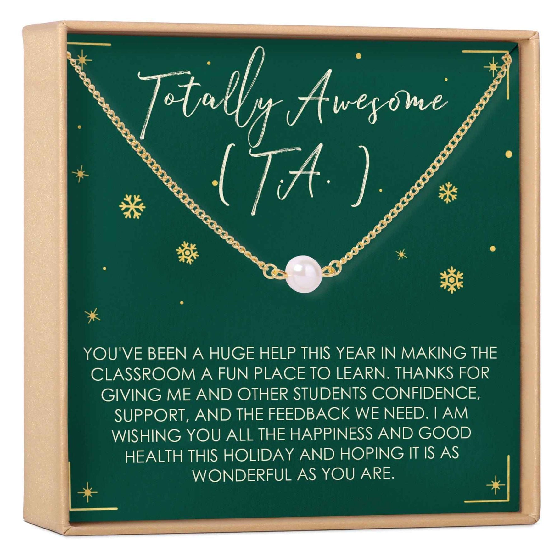 Christmas Gift for Teaching Assistant Pearl Necklace