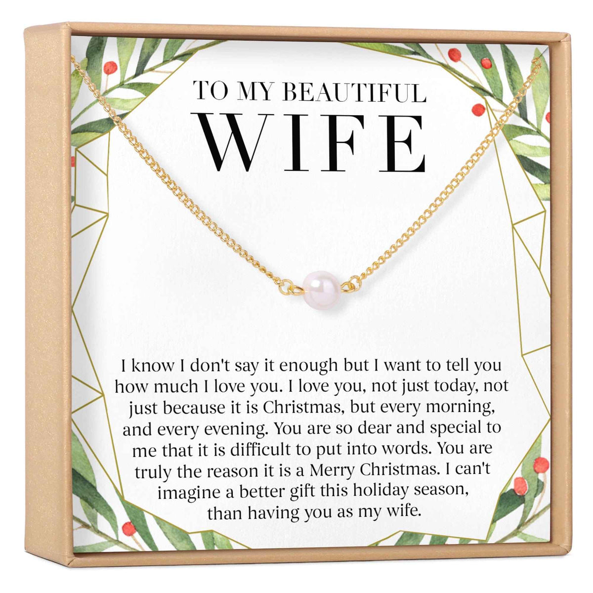 Christmas Gift for Wife Pearl Necklace