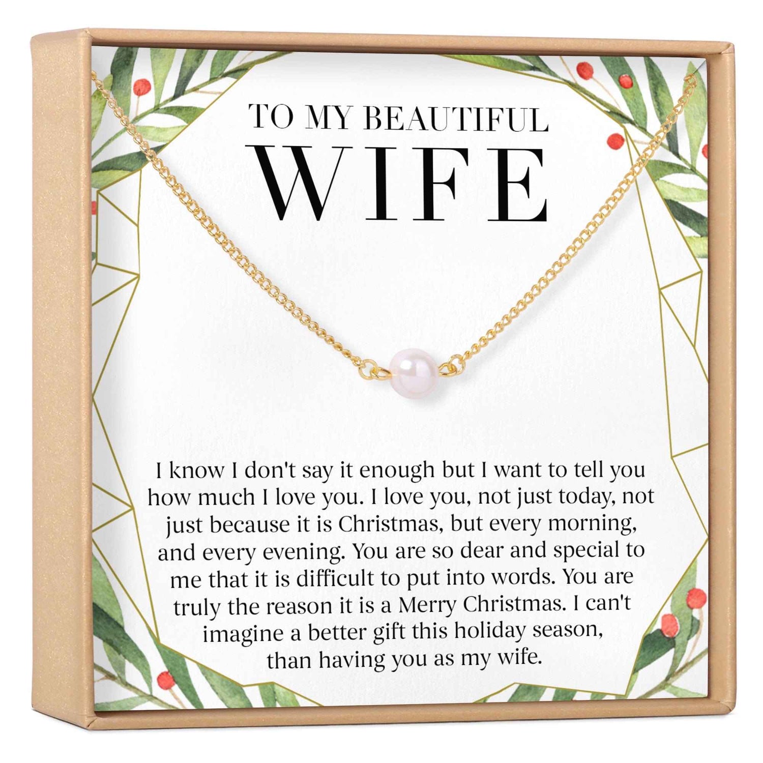 Christmas Gift for Wife Pearl Necklace