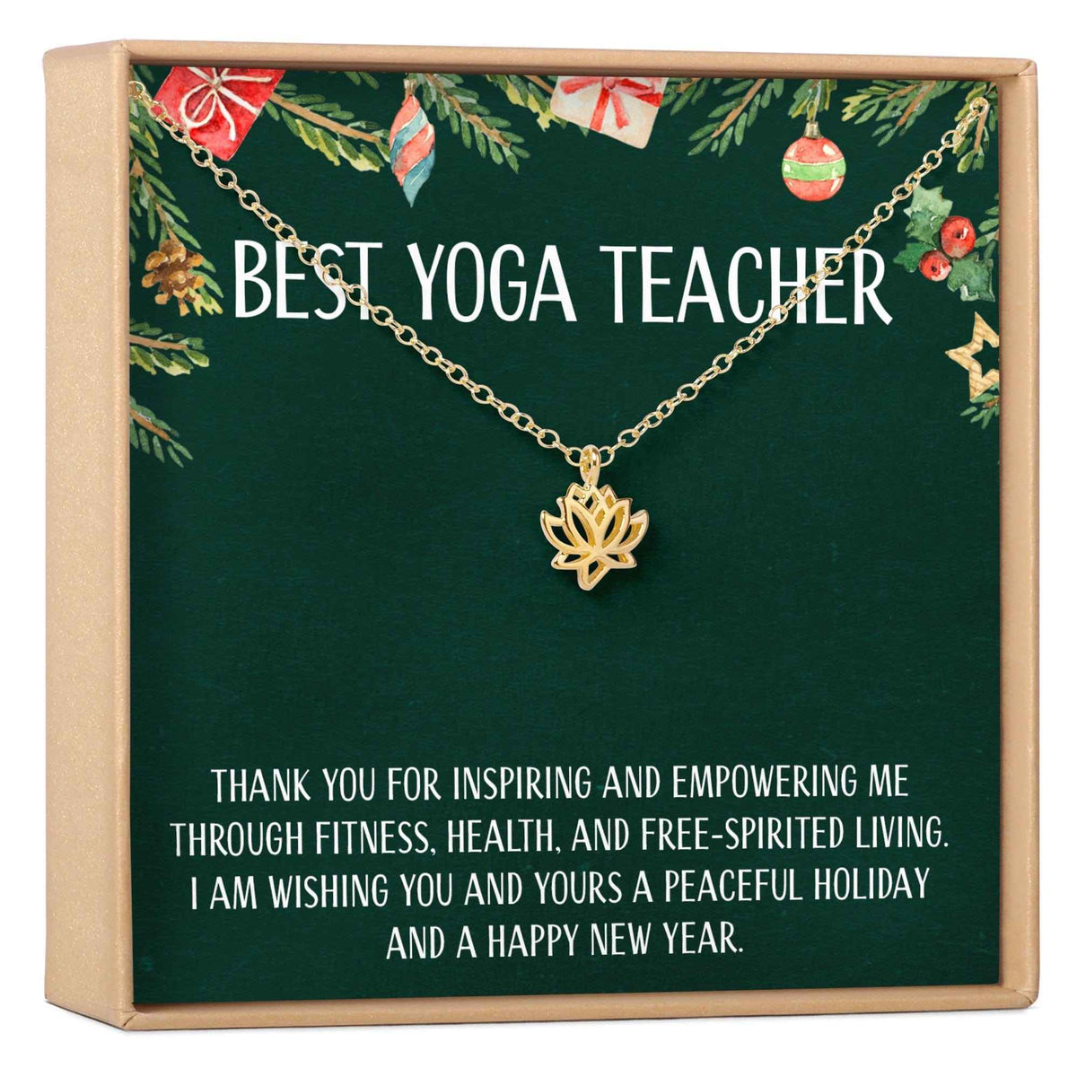 Christmas Gift for Yoga Teacher Lotus Necklace