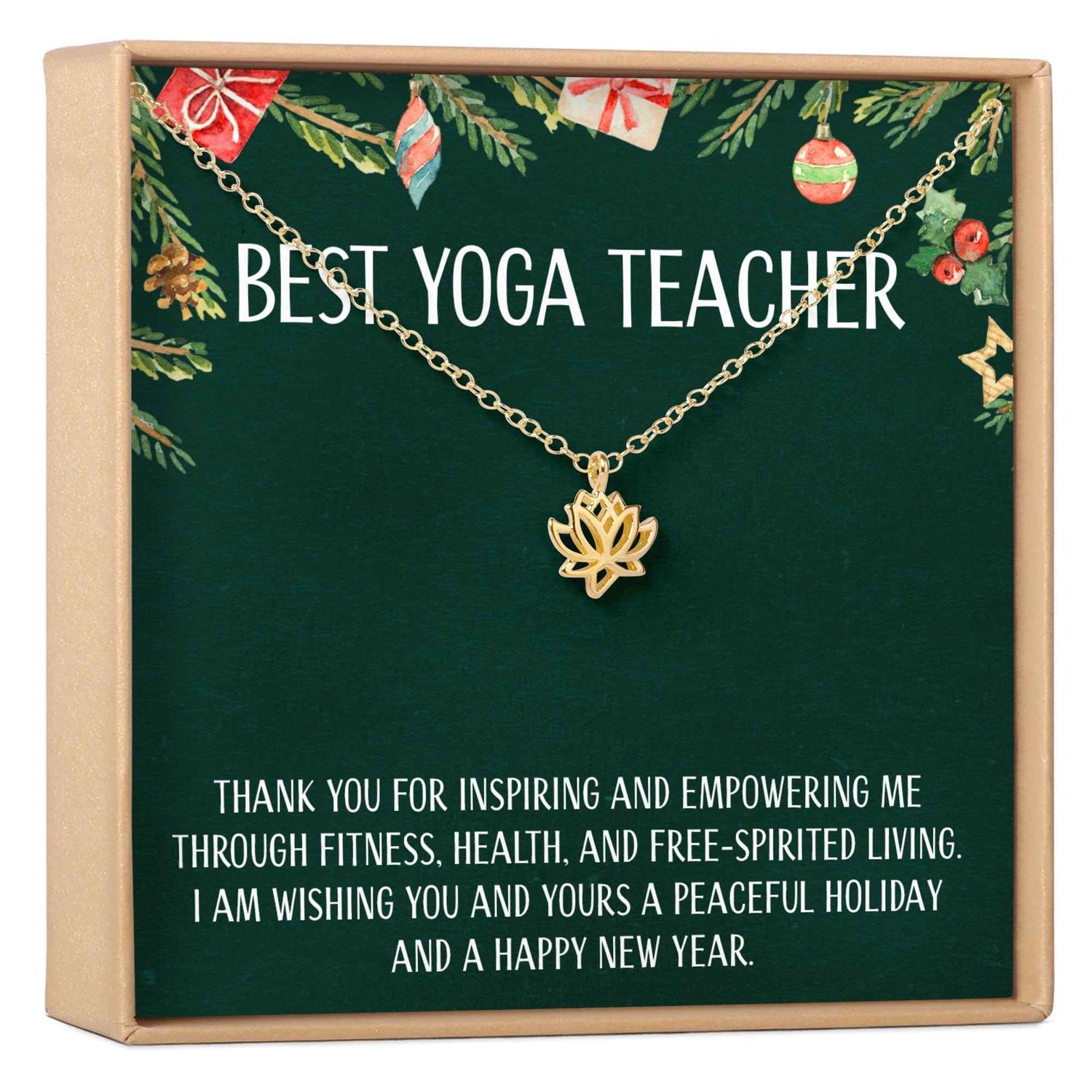 Christmas Gift for Yoga Teacher Lotus Necklace