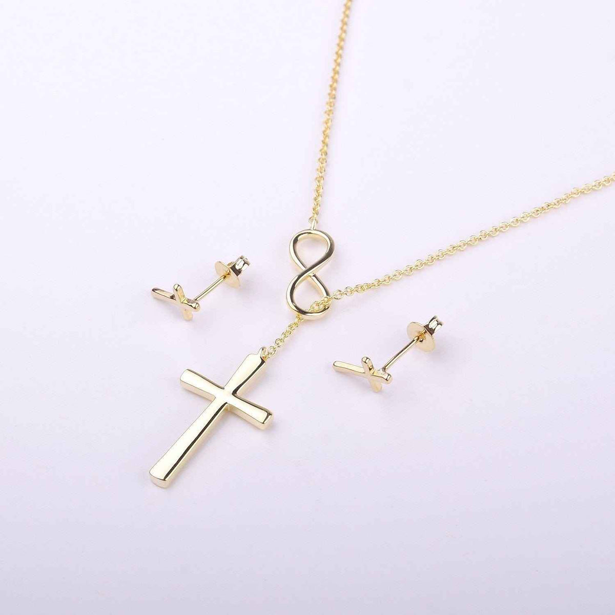 Confirmation Sponsor Cross earring and Necklace Set Jewelry Set
