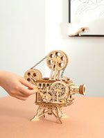 If The State KL501 601 Wooden Puzzles Play 3D Puzzle Assembling The Old Projector, The Pendulum Clock DIY Gift - Cindi Book