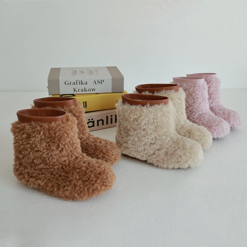 New Casual Winter Girls Thermal Soft Soled Sleeve Fur Booties - Cindi Book