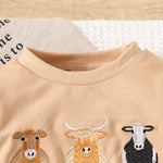 Children's Casual Suit Calf Embroidered Printed Long Sleeve Two-piece Set - Cindi Book